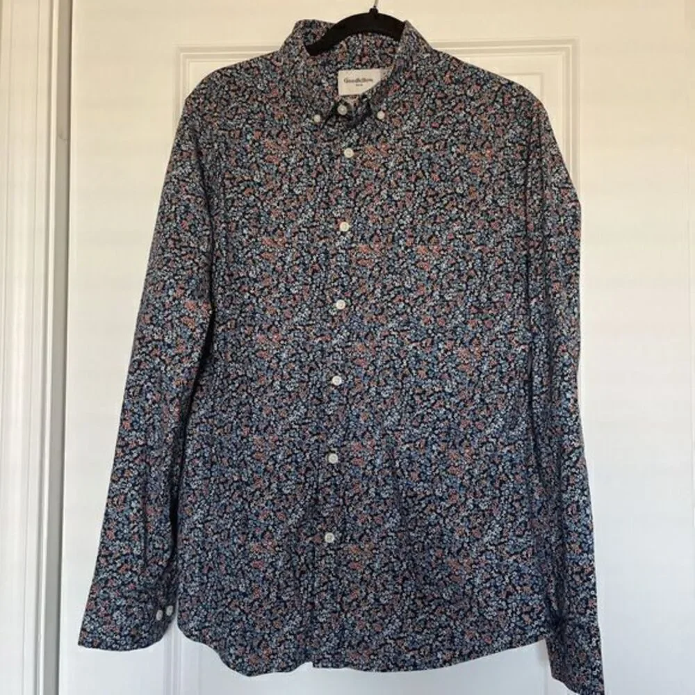 Goodfellow & Co Dark Print Shirt Men's Size Medium - Picture 1 of 9
